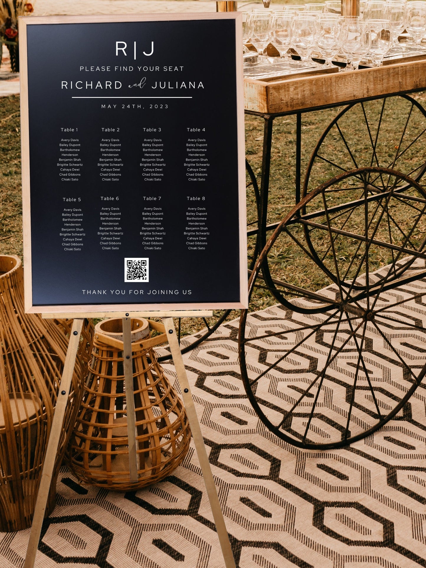 Reception seat chart With QR code- Wedding Reception Seating Chart Sign - Acrylic reception seating Sign - Wedding Reception - QR code signs