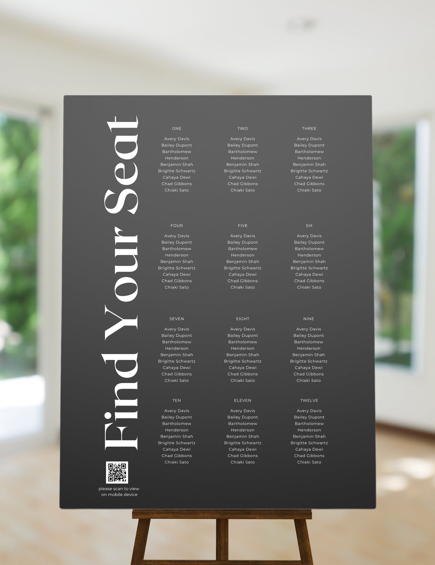 Wedding Reception Seating Chart Sign - Reception seat chart With QR code- Acrylic reception seating Sign - Wedding Reception - QR code signs