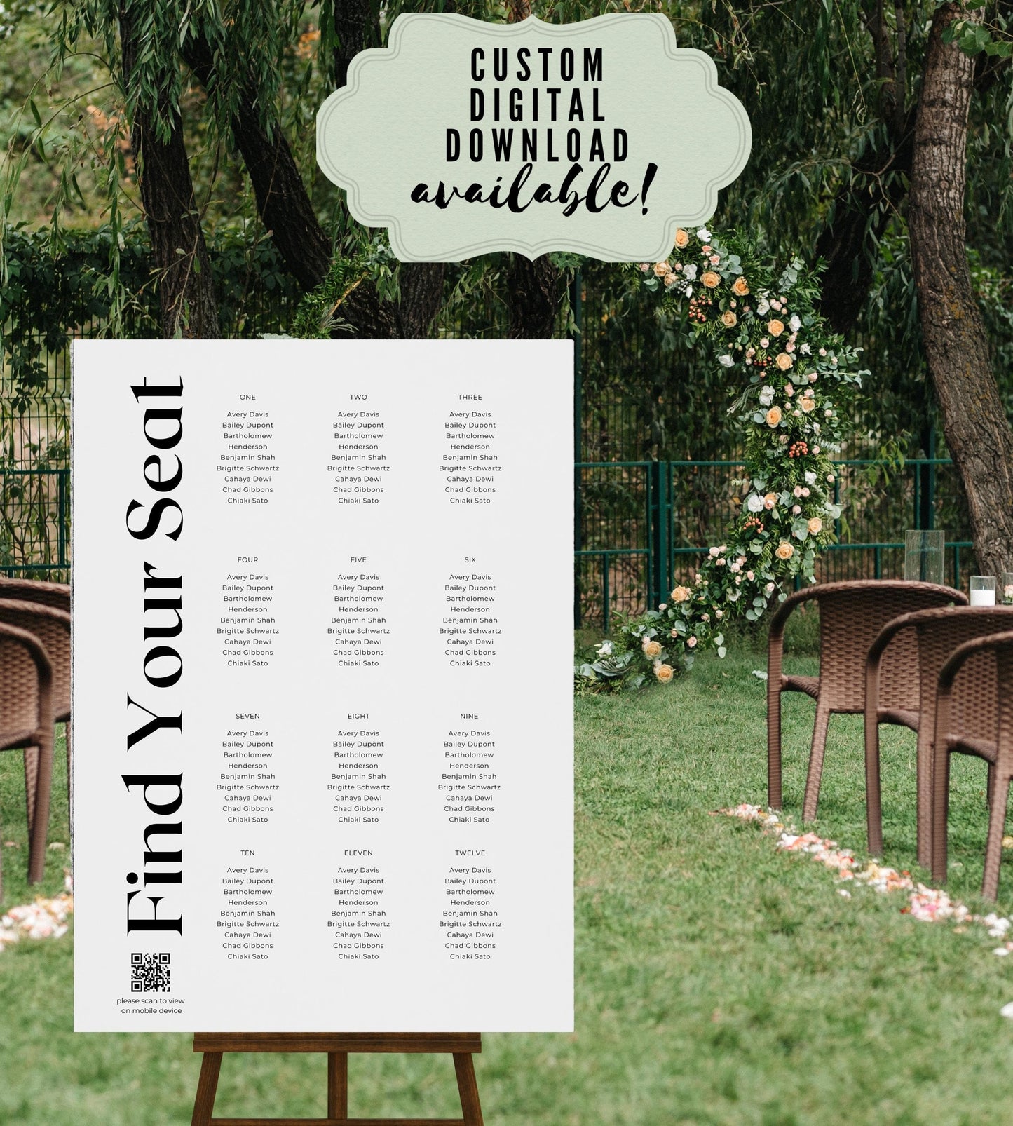 Wedding Reception Seating Chart Sign - Reception seat chart With QR code- Acrylic reception seating Sign - Wedding Reception - QR code signs