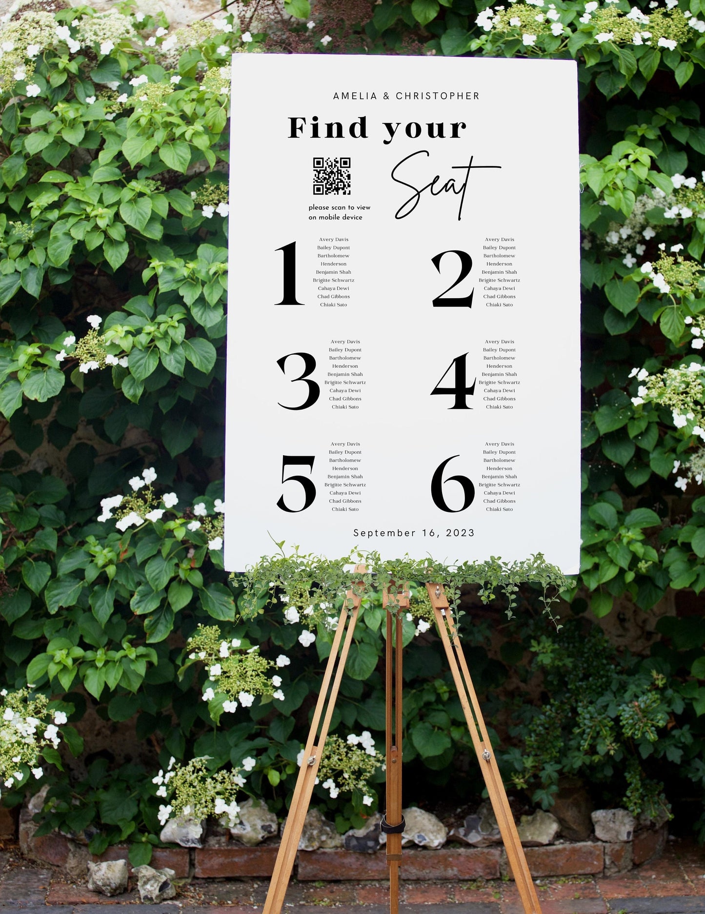 Wedding Reception Seating Chart Sign - Reception seat chart With QR code- Acrylic reception seating Sign - Wedding Reception - QR code signs