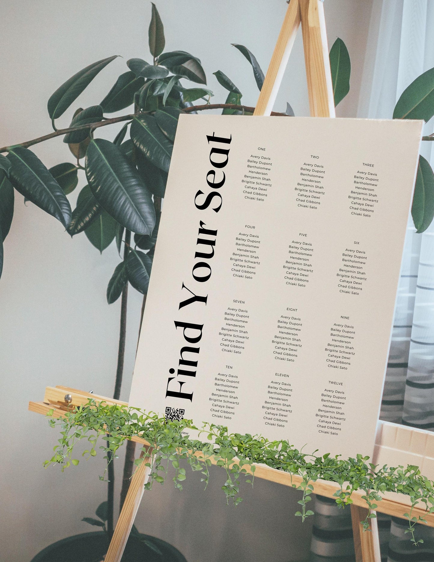 Wedding Reception Seating Chart Sign - Reception seat chart With QR code- Acrylic reception seating Sign - Wedding Reception - QR code signs