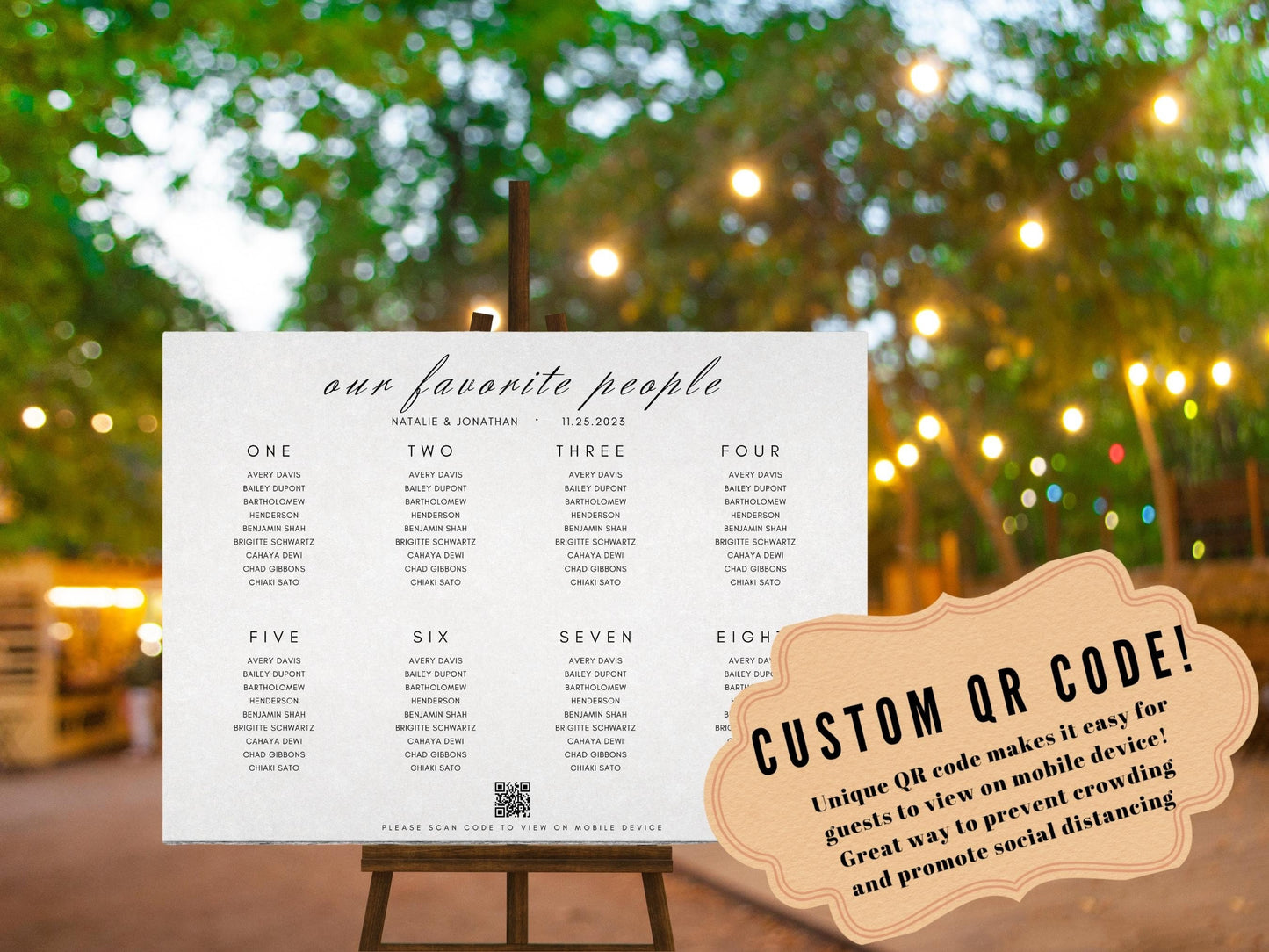 Wedding Reception Seating Chart Sign - Reception seat chart With QR code- Acrylic reception seating Sign - Wedding Reception - QR code signs