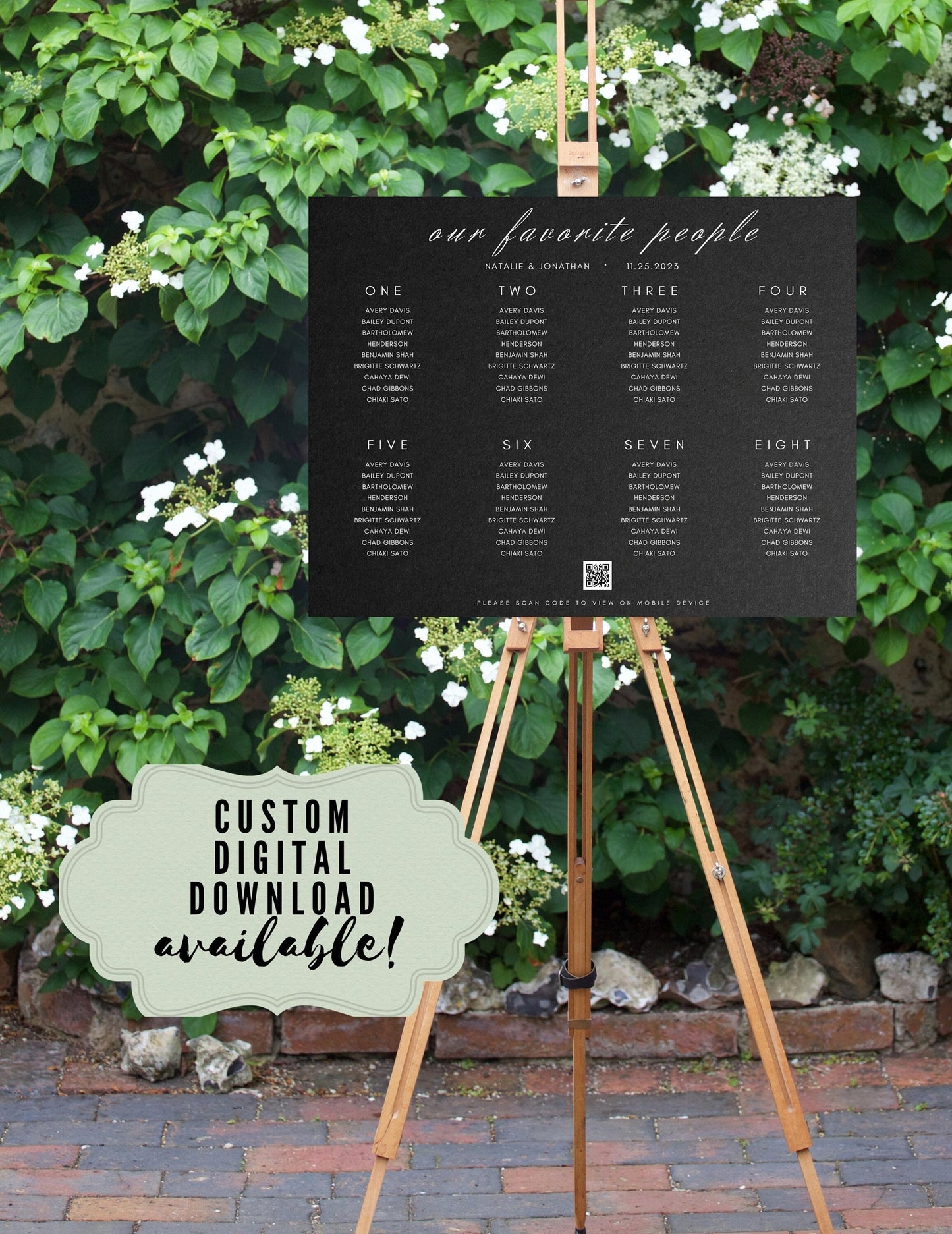 Wedding Reception Seating Chart Sign - Reception seat chart With QR code- Acrylic reception seating Sign - Wedding Reception - QR code signs