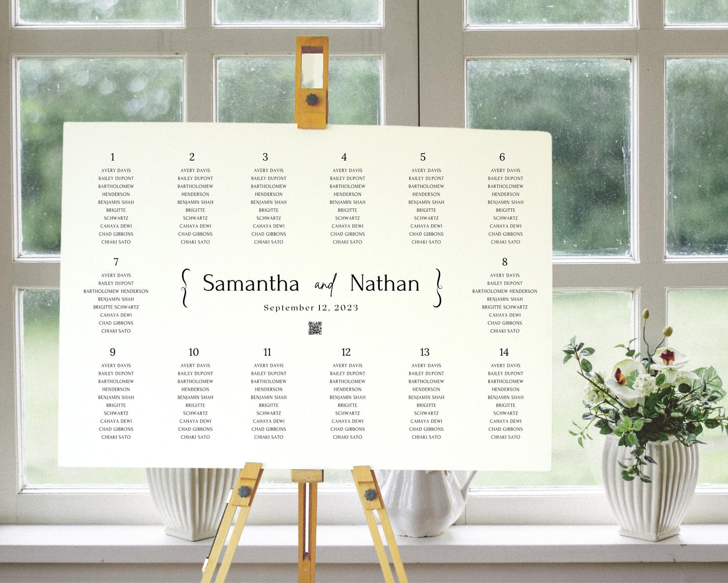 Wedding Reception Seating Chart Sign - Reception seat chart With QR code- Acrylic reception seating Sign - Wedding Reception - QR code signs