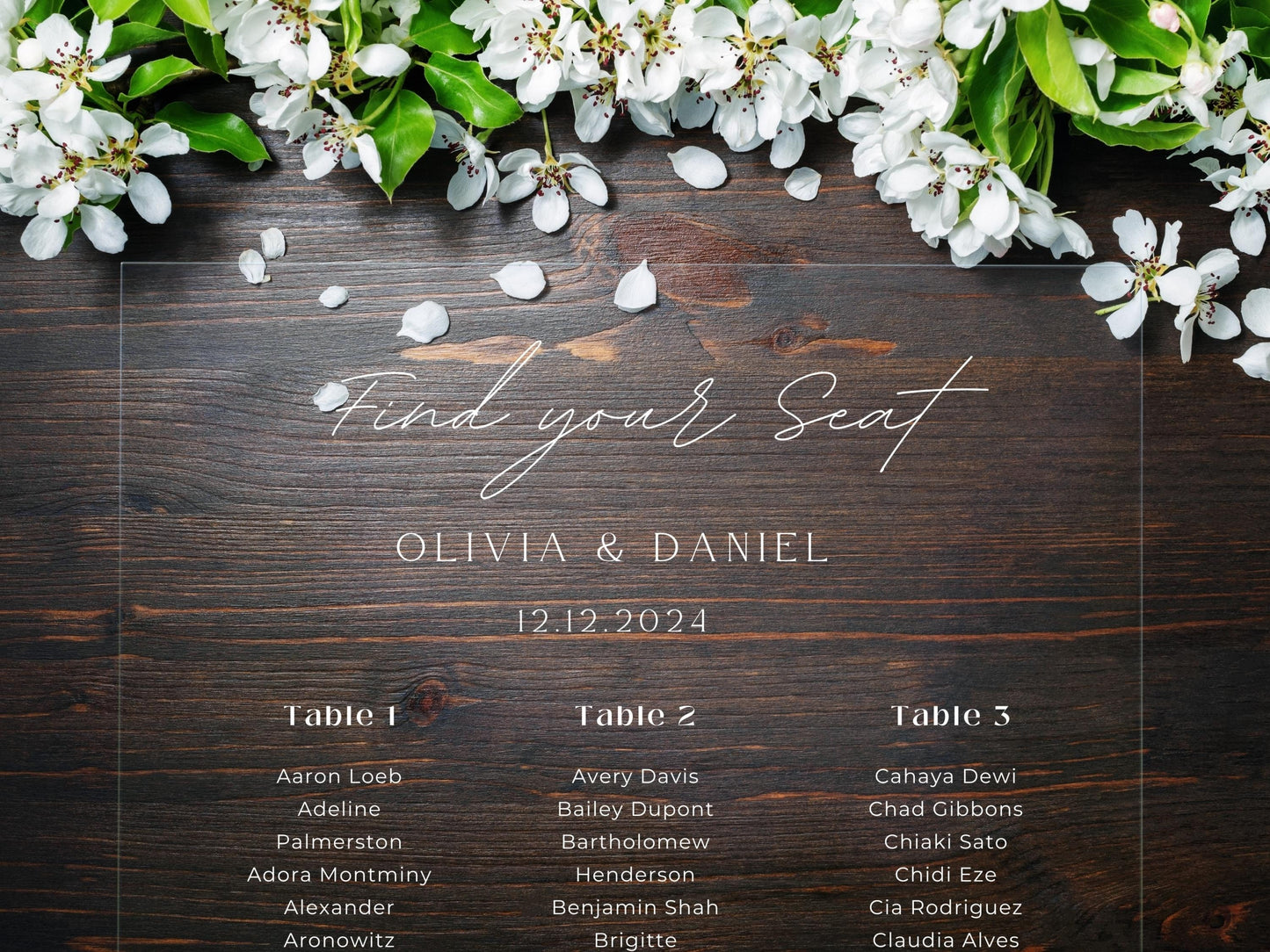 Wedding Reception Seating Chart Sign - Reception seat chart With QR code- Acrylic reception seating Sign - Wedding Reception - QR code signs