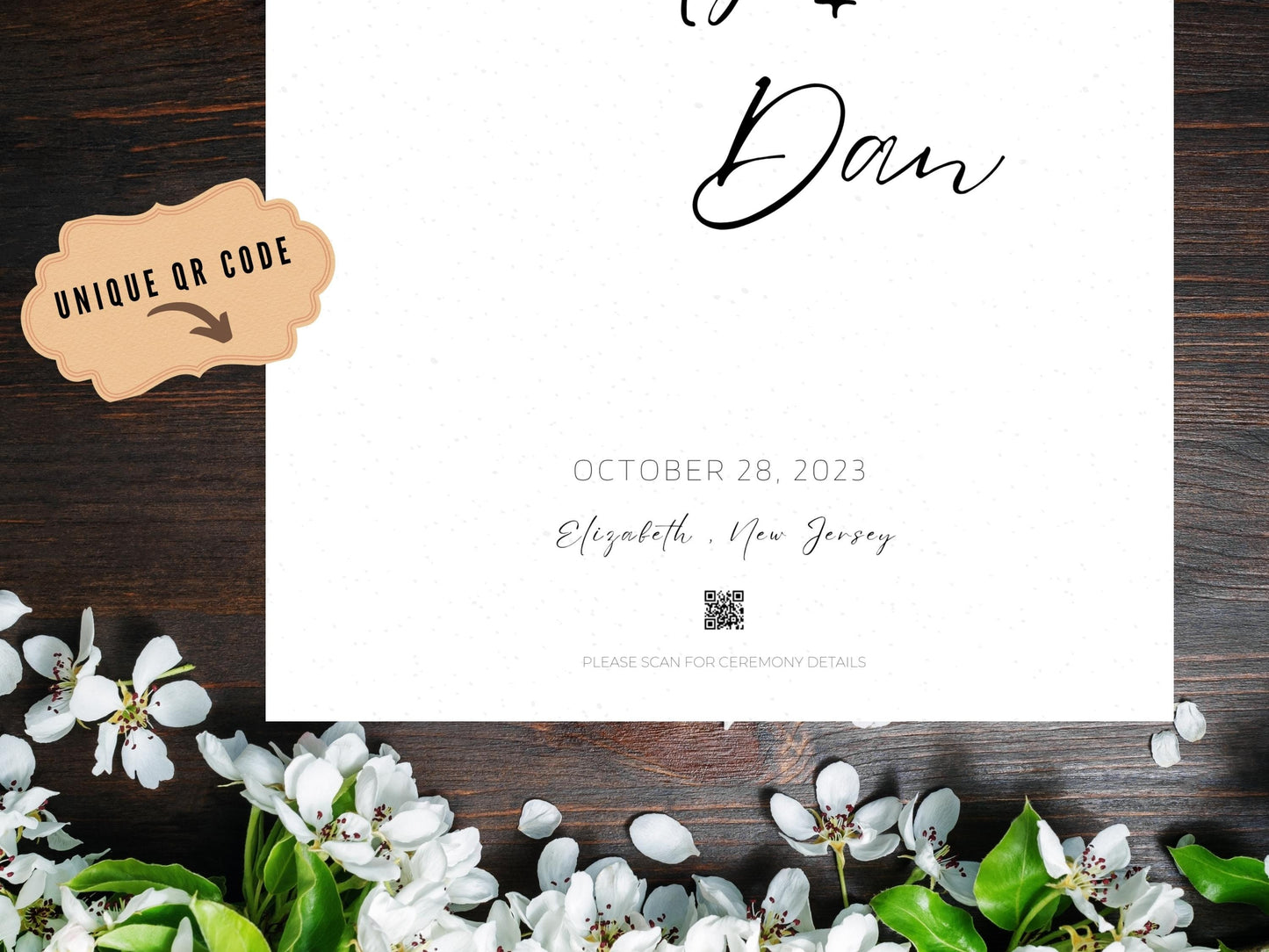 Wedding Day Welcome Sign - Welcome sign With QR code- Minimalist wedding sign - Modern Wedding Sign - QR code signs